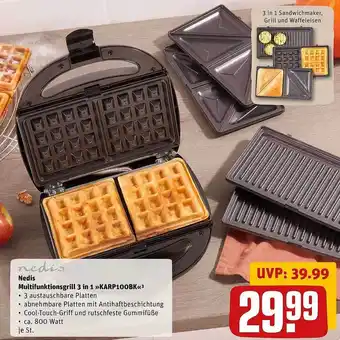 REWE Nedis multifunktionsgrill 3in1 „karp100bk“ Angebot