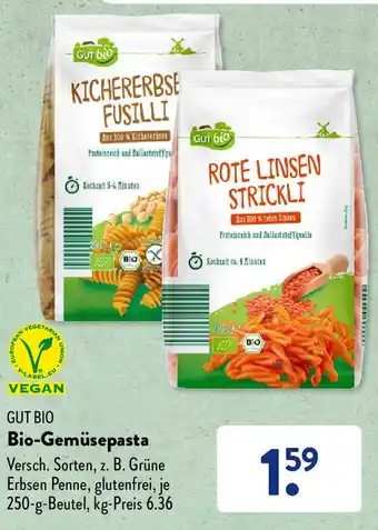 Aldi Süd Gut Bio Bio-Gemüsepasta 250 g Beutel Angebot