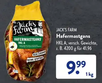 Aldi Süd Jacks Farm Hafermastgans Angebot