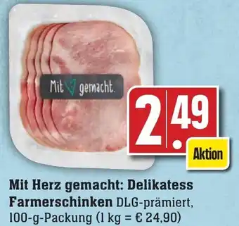 Edeka Neukauf Delikatess Farmerschinken 100 g Packung Angebot