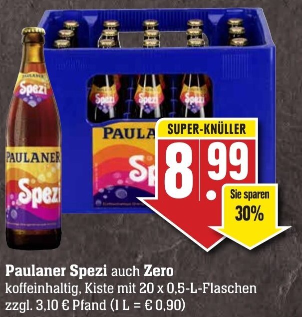 Paulaner Spezi auch Zero 20x0,5 L Flaschen Angebot bei Edeka Neukauf