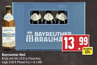 Edeka Neukauf Bayreuther Hell 20x0,5 L Flaschen Angebot