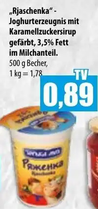 Mix Markt Rjaschenka - Joghurterzeugnis mit Karamellzuckersirup gefärbt 500 g Becher Angebot