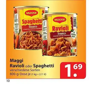 Famila Nord Ost Maggi ravioli oder spaghetti Angebot