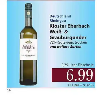 Famila Nord Ost Deutschland rheingau kloster eberbach weiß & grauburgunder Angebot