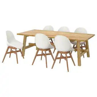 IKEA Möckelby / fanbyn tisch und 6 stühle eiche/eiche weiß Angebot