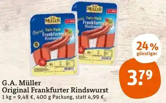 tegut G.A. Müller Original Frankfurter Rindswurst 400 g Packung Angebot