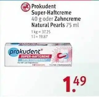 Rossmann Prokudent super-haftcreme oder zahncreme natural pearls Angebot