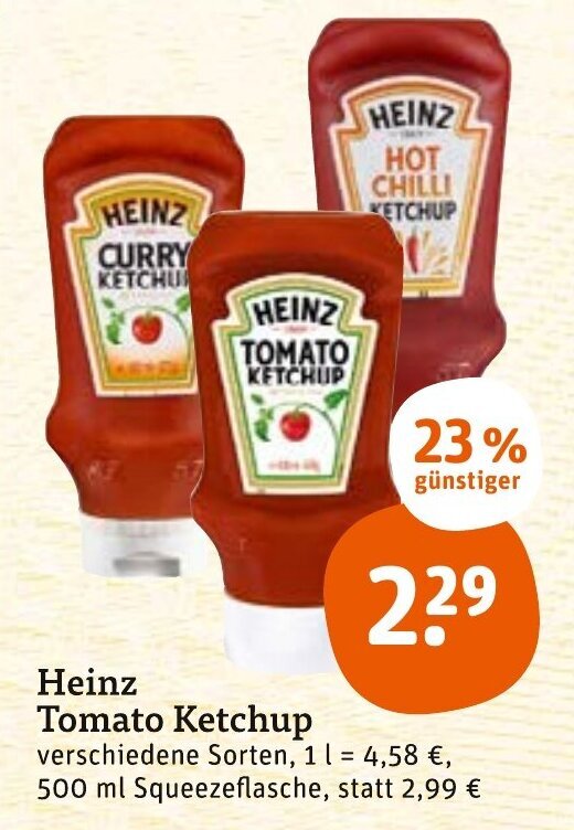 Heinz Tomato Ketchup 500 ml Angebot bei tegut