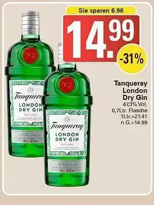 WEZ Tanqueray london dry gin Angebot