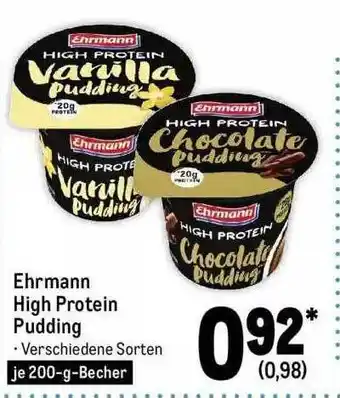 METRO Ehrmann high protein pudding Angebot