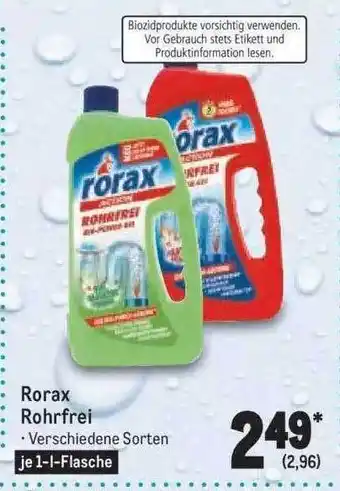 METRO Rorax rohrfrei Angebot