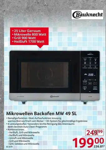 Selgros Bauknecht mikrowellen backofen mw49sl Angebot