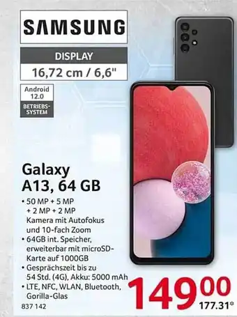 Selgros Samsung galaxy a13 64gb Angebot