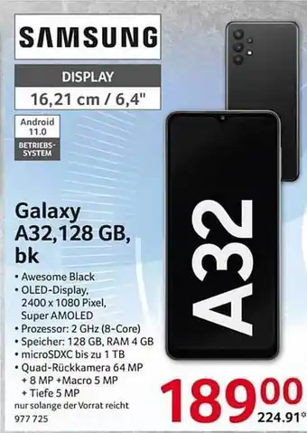 Selgros Samsung galaxy a32 128gb bk Angebot