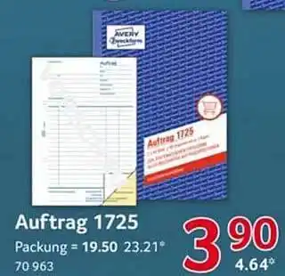 Selgros Auftrag 1725 avery Angebot