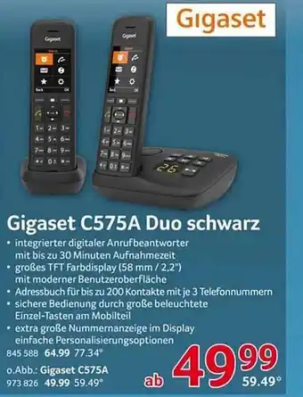 Selgros Gigaset c575a duo schwarz Angebot