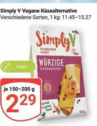 Globus Simply v vegane käsealternative Angebot