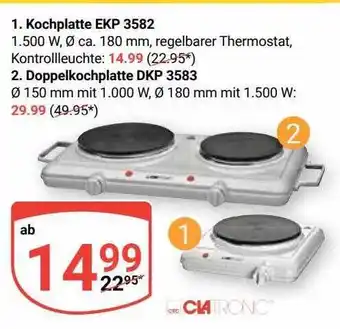 Globus Clatronic kochplatte ekp 3582 oder doppelkochplatte dkp 3583 Angebot