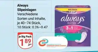 Globus Always slipeinlagen Angebot