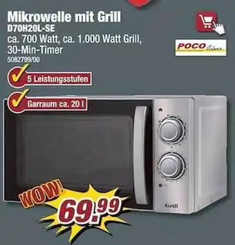 Poco Mikrowelle mit grill d70h20l-se pocoline Angebot