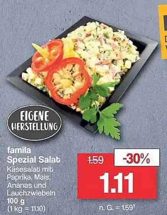 Famila Nord West !eigene herstellung spezial salat Angebot