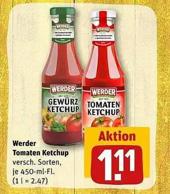 REWE Werder tomaten ketchup Angebot