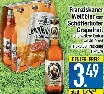 Marktkauf Franziskaner Weißbier Oder Schöfferhofer Grapefruit Angebot