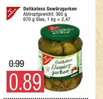 Marktkauf Gut & Günstig Delikatess Gewürzgurken Angebot