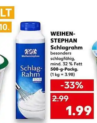 Kaufland Weihenstephan schlagrahm Angebot