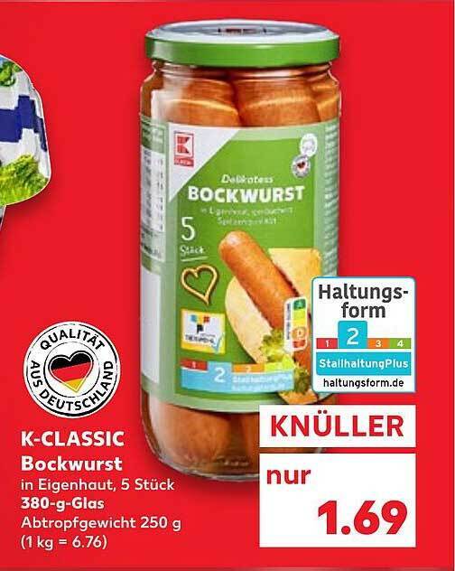 Kclassic bockwurst Angebot bei Kaufland