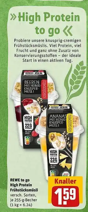 REWE Rewe to go high protein frühstücksmüsli Angebot