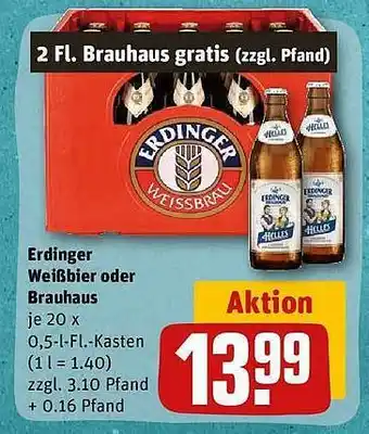 REWE Erdinger weißbier oder brauhaus Angebot