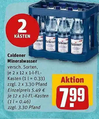 REWE Caldener mineralwasser Angebot