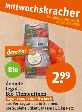 tegut demeter tegut... Bio Clementinen 1 kg Netz Angebot