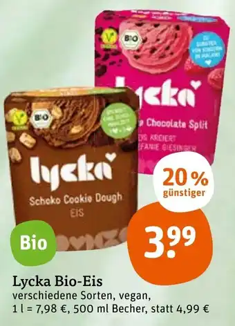 tegut Lycka Bio Eis 500 ml Becher Angebot