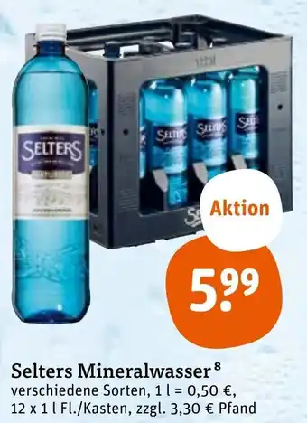 tegut Selters Mineralwasser 12x1L Angebot