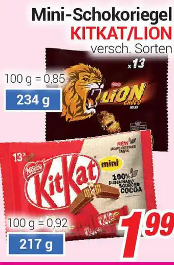 CENTERSHOP Mini Schokoriegel KitKat/Lion Angebot