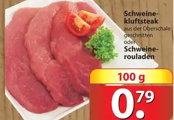 Famila Nord Ost Schweinekluftsteak oder Schweinerouladen 100g Angebot