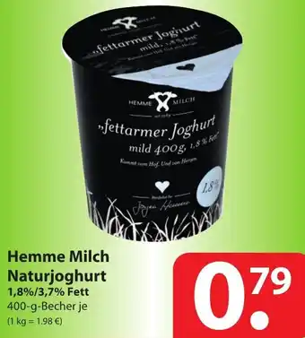 Famila Nord Ost Hemme Milch Naturjoghurt 400g Becher Angebot