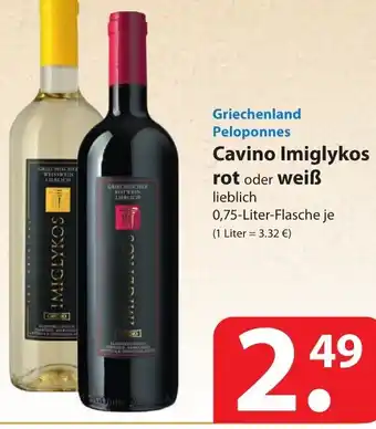 Famila Nord Ost Cavino Imiglykos rot oder weiß 0,75L Angebot