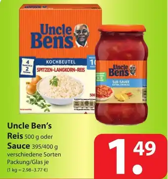 Famila Nord Ost Uncle Ben's Reis 500g oder Sauce 395/400g Angebot