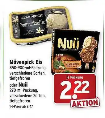 Wasgau Mövenpick eis oder nuii Angebot