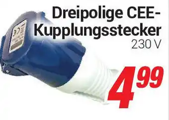 CENTERSHOP Dreipolige CEE Kupplungsstecker Angebot