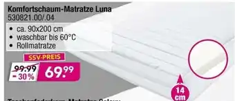 Möbel Boss Komfortschaum Matratze Luna Angebot