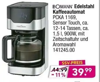 Möbel Boss Bomann Edelstahl Kaffeeautomat Angebot