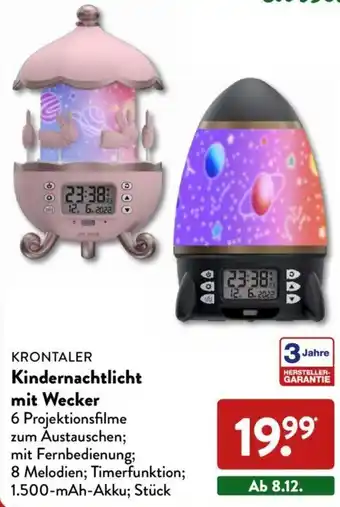 Aldi Nord Krontaler Kindernachtlicht mit Wecker Angebot