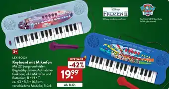 Aldi Nord Lexibook Keyboard mit Mikrofon Angebot