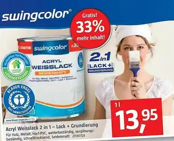 Bauhaus Acryl Weisslack 2 In 1 Lack + Grundierung Angebot