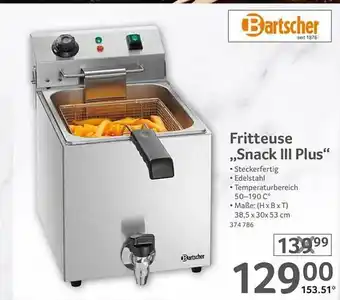 Selgros Bartscher fritteuse „snack iii plus“ Angebot